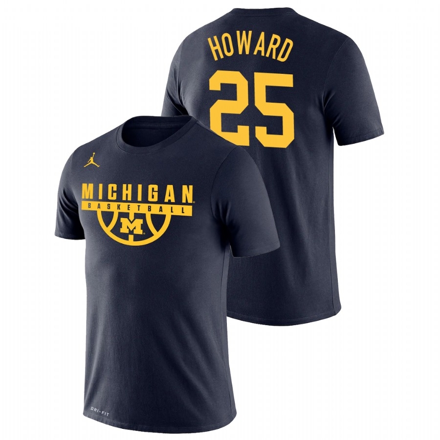 Michigan Wolverines Men's NCAA Jace Howard #25 Navy Drop Legend College Basketball T-Shirt PAQ2049KC